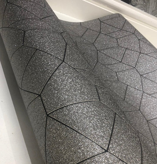 Erismann Carat Geometric Taupe and Black 10062-37 Wallpaper