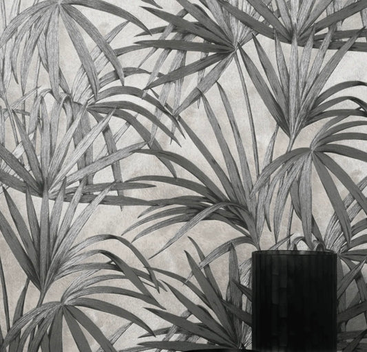 Fine Decor Milano Palm Silver M95625 Wallpaper